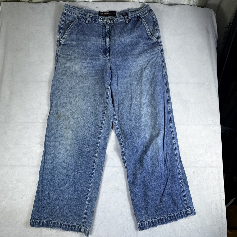 Vintage‎ Limited Jeans DG Womens Wide Leg Jeans Blue Denim 5-Pockets Size L